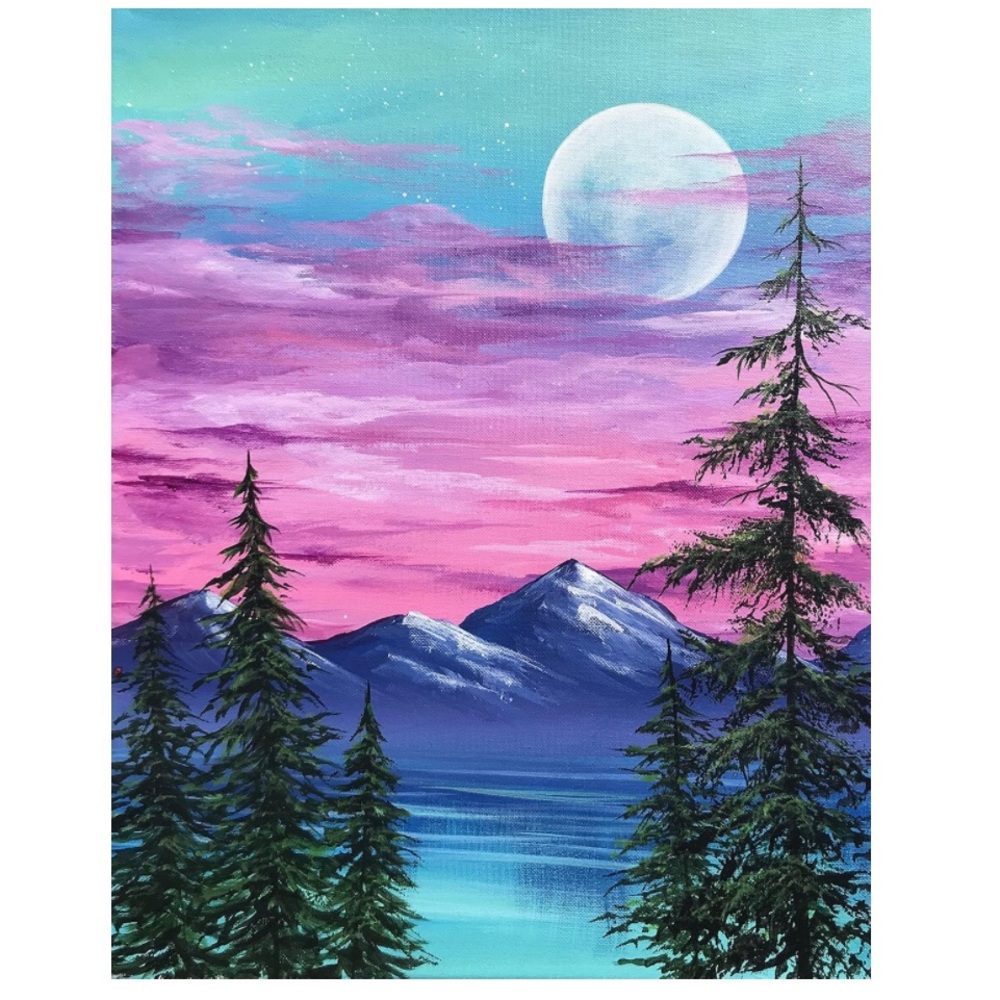 5D Diamond Painting Art Craft Kit Forrest Sky Paint By Numbers DIY Set 30x40